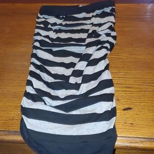 Black and gray striped tube dress